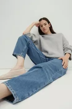 Прямые обычные джинсы H&M, синий