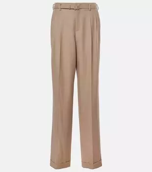 Прямые шерстяные брюки Stamford с высокой посадкой Ralph Lauren Collection, цвет mineral melange