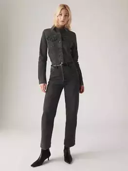 Прямые женские джинсы с ребристой клеткой до щиколотки Levi's, черный