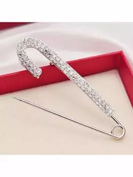 Пряжки для брюк со стразами, серебряный