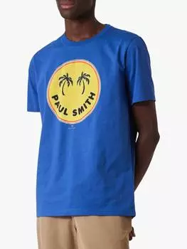 Ps хлопчатобумажная футболка regular fit с логотипом palm tree Paul Smith, синий