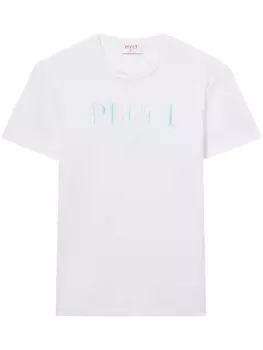 PUCCI футболка с вышитым логотипом, белый