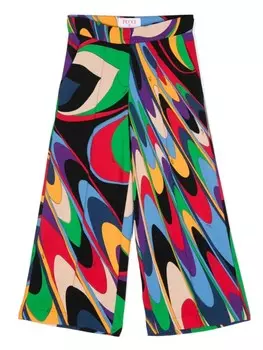 PUCCI Junior широкие брюки с принтом Onde, черный