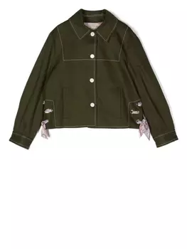 Pucci куртка с кружевом, зеленый