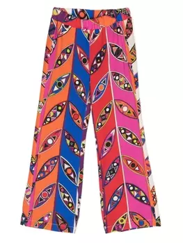Pucci прямые брюки с графичным принтом, розовый