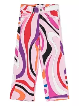 Pucci прямые брюки с принтом, розовый
