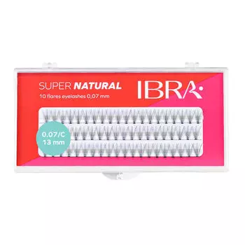 Пучки ресниц 13 мм, 60 шт./1 упаковка. Ibra Makeup Super natural