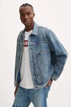 Пуховая джинсовая куртка Levi's, синий