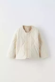 Пуховая куртка ZARA, экрю