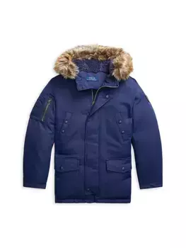 Пуховая парка для маленьких мальчиков и мальчиков Polo Ralph Lauren, цвет newport navy