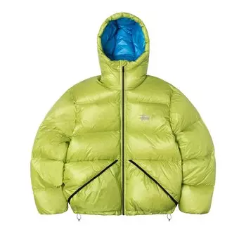 Пуховая парка Stussy из микро-рипстопа, цвет Лайм