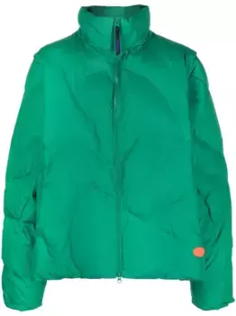 Пуховик асимметричного кроя PUMA, зеленый
