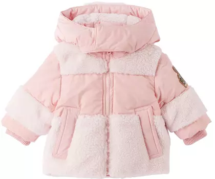 Пуховик Baby Pink со вставками Burberry