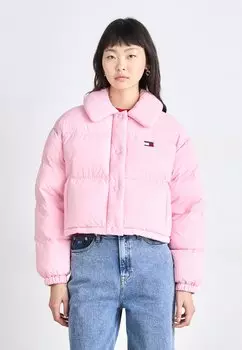 Пуховик BADGE COLLAR PUFFER Tommy Jeans, розовый