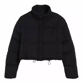 Пуховик Bershka Short Puffer, черный