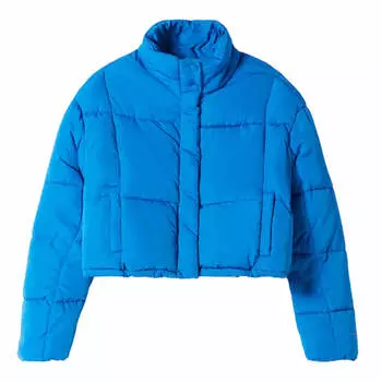 Пуховик Bershka Short Puffer, голубой