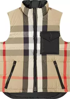 Пуховик Burberry Reversible Check Puffer Gilet 'Archive Beige/Black', загар