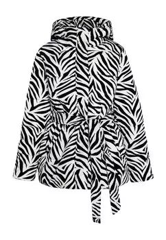 Пуховик faina Steppjacke Mit Zebra Print, цвет Weiss Zebra
