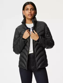 Пуховик Feather & Down Packaway Marks & Spencer, черный