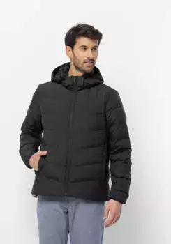 Пуховик Jack Wolfskin "COLONIUS JKT M", с капюшоном, черный