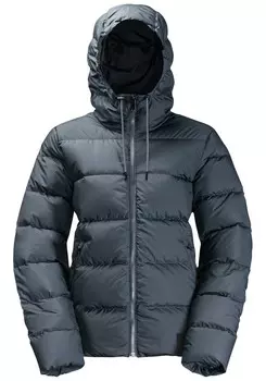 Пуховик Jack Wolfskin, с капюшоном, синий