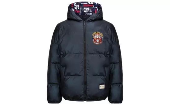 Пуховик мужской черный Evisu, черный