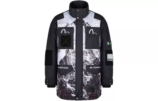 Пуховик мужской черный Evisu, черный
