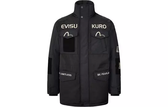 Пуховик мужской черный Evisu, черный