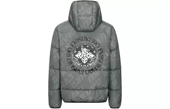 Пуховик мужской серый Evisu, серый