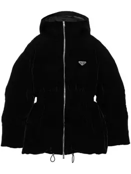 Пуховик Prada Velvet, черный