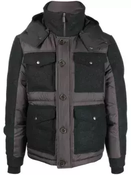 Пуховик с капюшоном Canali, серый