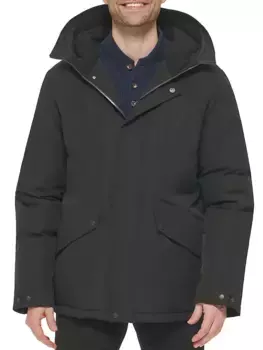 Пуховик с капюшоном Cole Haan, черный