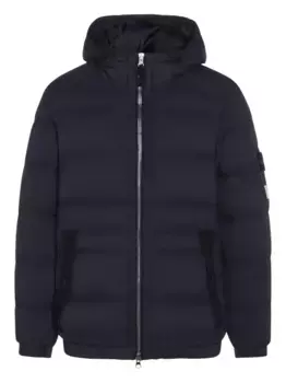 Пуховик с капюшоном Stone Island, черный