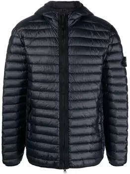 Пуховик с капюшоном Stone Island, синий