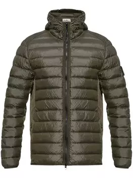 Пуховик с капюшоном Stone Island, зеленый