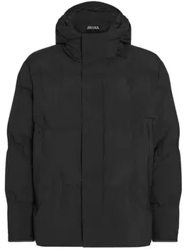 Пуховик с капюшоном Zegna, черный
