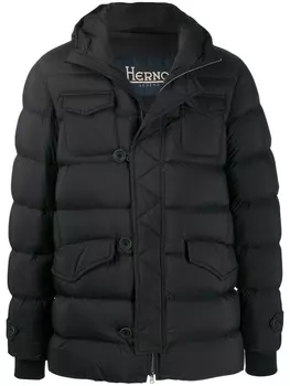 Пуховик с карманами Herno, черный