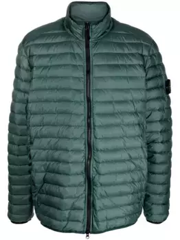 Пуховик с логотипом Compass Stone Island, зеленый