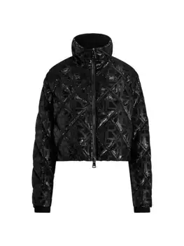 Пуховик с логотипом и пайетками Ralph Lauren Collection, черный