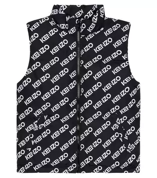 Пуховик с логотипом Kenzo, разноцветный