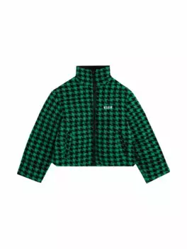 Пуховик с принтом гусиная лапка MSGM, зелёный