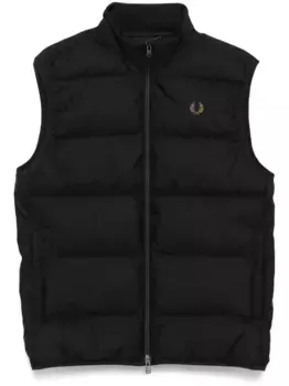 Пуховик с вышитым логотипом Fred Perry, черный