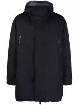 Пуховик с вышитым логотипом GIORGIO ARMANI, синий