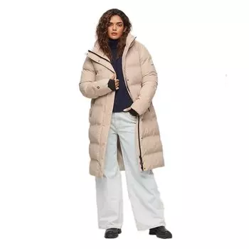 Пуховик Superdry Longline, бежевый