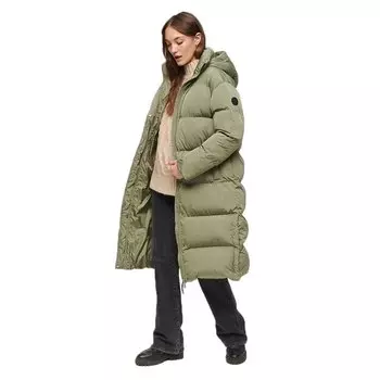 Пуховик Superdry Longline, зеленый