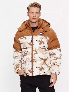 Пуховик свободного кроя Tommy Jeans, бежевый