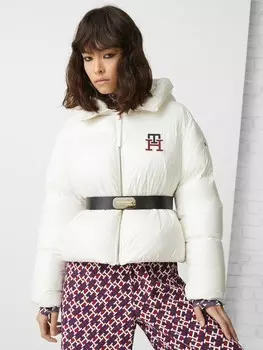 Пуховик th monogram Tommy Hilfiger, экрю