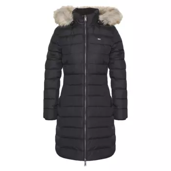Пуховик Tommy Jeans с капюшоном, черный