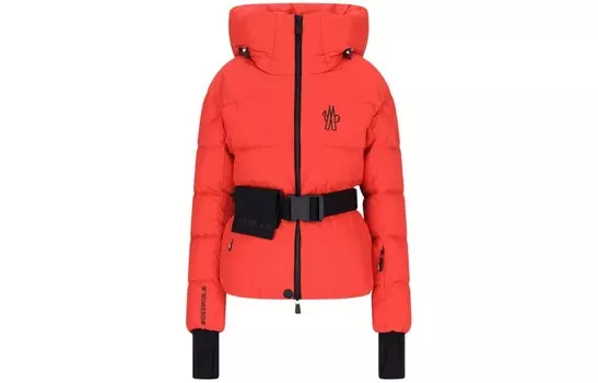 Пуховик женский коралловый Moncler, цвет Coral