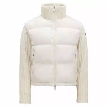 Пуховик женский молочно-белый Moncler